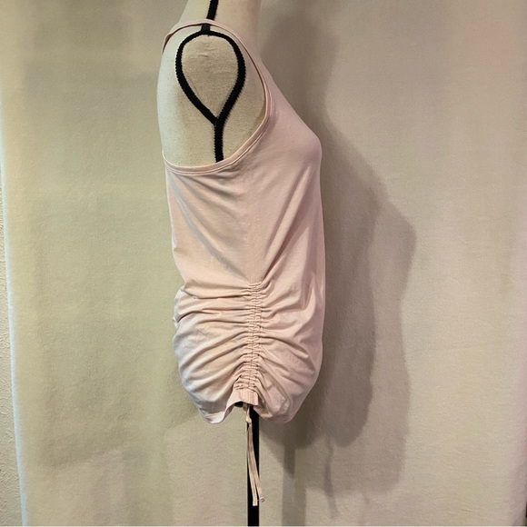 Athleta racerback Encore Tank top pale ballerina gown pink cinched sides - Picture 3 of 10